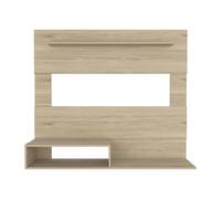 TUHOME Panel de Entretenimiento de Pared Beijing, con estante superior, Miel Madera manufacturada Salón-Mueble Tv Honey