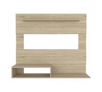 TUHOME Panel de Entretenimiento de Pared Beijing, con estante superior, Miel Madera manufacturada Salón-Mueble Tv