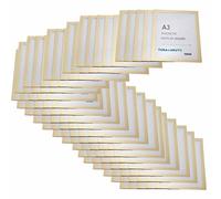 TUKA-i-AKUT 100x A3 Marco Magnético Autoadhesivos, Fundas para Documentos, Letreros, Avisos, Cartel, Paredes y Ventanas, Intercambio de Inserción Rápida, 100 Unidades en Color Dorado, TKD8400-A3-100x