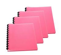 TUKA-i-AKUT 4pz PP Carpeta de Fundas con Espiral A4, 40 Fundas Transparentes PP Carpetas, para 80 hojas, Polipropileno Libro de Presentación con Anillas. Juego de 4 en Color Rojo, TKD8029 Red