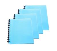 TUKA-i-AKUT 4pz PP Carpeta de Fundas con Espiral A4, 40 Fundas Transparentes PP Carpetas, para 80 hojas, Polipropileno Libro de Presentación con Anillas. Juego de 4 en Color Azul, TKD8029 Blue