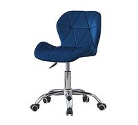 TUKAILAi Silla de Oficina de Terciopelo, Silla de Escritorio Altura Ajustable Ergonómica, Silla Escritorio Juvenil Rueda Transpirable para Estudio Cadeira Escritorio (Azul)