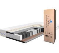 TULENA: Colchón de muelles ensacados, 100 x 200 cm. Capa de espuma viscoelástica y látex H3/H4. Funda lavable. Comfort Plus