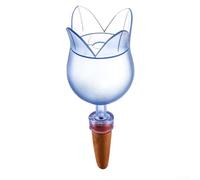 Tulip - Estacas de riego automático para macetas para plantas con diseño de recarga de boca abierta e indicador de nivel de agua visible, terracota ABS, capacidad de 180 ml (agua azul)