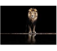 Tulup® - Cuadro sobre lienzo - 100x70 cm - Arte para la pared - Impresiones sobre lienzo - Impresión en lienzo - Animales - Marrón - Retrato de león
