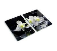 Tulup Tabla De Cortar Cocina 2x40x52cm - Vidrio Protector De Placa De Induccion - Orquídea