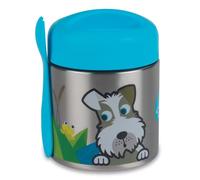 TUM TUM Frasco de comida para niños con tenedor magnético y tapa fácil de abrir, tarro de alimentos aislado, 300 ml, Scruff the Dog
