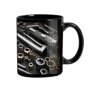Tumbler de café con de herramientas mecánica, taza de café mecánica,Taza de herramientas de cerámica impresa para hombres | Herramienta de beber colores brillantes para el área de