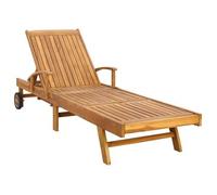 Tumbona 1-persona Marrón Madera De Teca Maciza Vidaxl