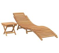 Tumbona 2 pcs Marrón 198 x 55 x 58,5 cm Madera de teca maciza