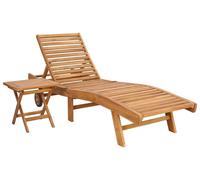 Tumbona 2 pcs Marrón Madera de teca maciza
