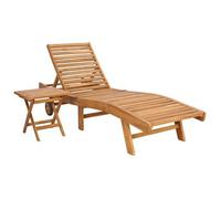 Tumbona 2 Pcs Marrón Madera De Teca Maciza Vidaxl