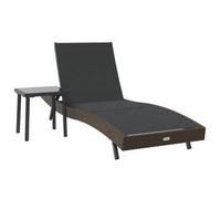 Tumbona 2 Pcs Negro Y Marrón Ratán Sintético Vidaxl