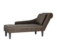 Tumbona Almohada Reposabrazo Derecho Cuero Gris Oscuro Vidaxl