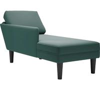 Tumbona almohada y reposabrazo derecho terciopelo verde oscuro