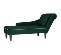 Tumbona Almohada Y Reposabrazo Derecho Terciopelo Verde Oscuro Vidaxl