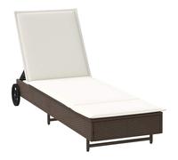 Tumbona Arenis reclinable 3 posiciones + 2 ruedas 80x179x55 cm Brown