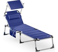 Tumbona Bari azul aluminio 210x60x81cm plegable