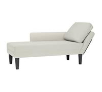 Tumbona Con Almohada Y Reposabrazo Derecho Terciopelo Crema Vidaxl