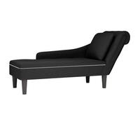 Tumbona Con Almohada Y Reposabrazo Derecho Terciopelo Negro Vidaxl