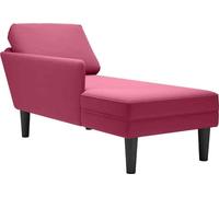 Tumbona con almohada y reposabrazo derecho terciopelo rojo vino