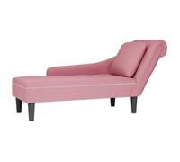 Tumbona Con Almohada Y Reposabrazo Derecho Terciopelo Rosa Vidaxl