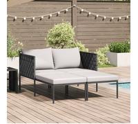 Tumbona Con Cojines Para 2 Personas Anthracite 115x153x69,5 Cm Acero V4405 Unico / Gris Claro