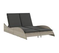 Tumbona Con Cojines Ratán Sintético Gris Claro 114x205x73 Cm Vidaxl