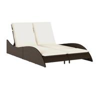 Tumbona Con Cojines Ratán Sintético Marrón 114x205x73 Cm Vidaxl