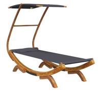 Tumbona Con Dosel Madera Curvada Gris Antracita 100x190x134 Cm Vidaxl