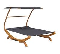 Tumbona Con Dosel Madera Curvada Gris Antracita 165x203x138 Cm Vidaxl
