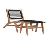 Tumbona Con Reposapiés Madera Maciza De Teca Y Cuerda Vidaxl