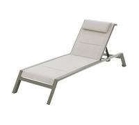 Tumbona De Aluminio Y Texaline De 2 Ruedas "allure" Verde &amp Verde Laurel - Hespéride