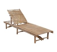 Tumbona de Jardín con Cojín Vidaxl de Bambú Antracita Anthracite