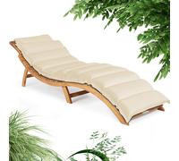 Tumbona de jardín plegable acacia certificada FSC® in ojín crema