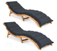 Tumbona de jardín plegable set de 2 acacia con certificado FSC® in ojín antracita