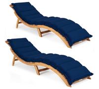Tumbona de jardín plegable set de 2 acacia con certificado FSC® in ojín Azul