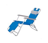 Tumbona de playa Aktive reclinable + reposacabezas azul Blue