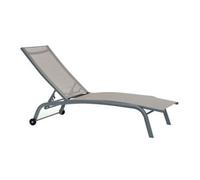 Tumbona Dkd Home Decor Con Ruedas Gris Pvc Aluminio (187,5 X 64 X 97 Cm)