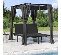 Tumbona doble con laterales y cortinas superiores