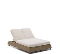 Tumbona doble Meria de ratán sintético con patas de madera maciza de acacia 100% certificada FSC.