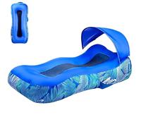 Tumbona Hinchable de Playa Sofá De Playa Con Sombrilla Solar | Hamaca Neumática para Césped, Patio, Jardín, Playa, Pícnic, Patio Posterior, Camping y actividades en el exterior