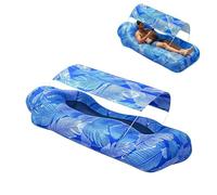 Tumbona inflable de playa: techo con dosel para sombrilla, sofá de aire para piscina, sofá inflable inflado por el viento, colchón impermeable para dormir al aire libre flotante en el mar, sillón recl