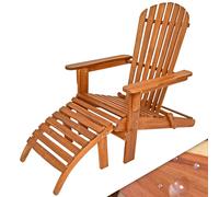 Tumbona jardín Adirondack acacia 85x69x93cm con reposapiés