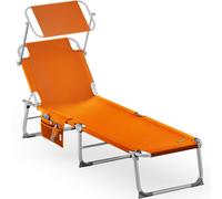 Tumbona jardín Ibiza naranja 190x59x29cm plegable parasol