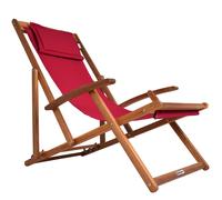 Tumbona jardín roja madera de acacia 94x60x94cm plegable