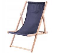 Tumbona KADAX, silla de playa de madera, tumbona de hasta 120 kg, azul oscuro