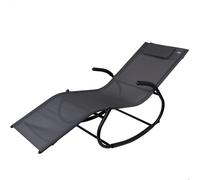 Tumbona Mecedora Aktive Garden con Cojín y Estructura de Acero, 172x53x75 Cm, Antracita