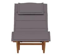 vidaXL Tumbona mecedora Manzaneda - madera maciza de acacia con cojín, gris oscuro