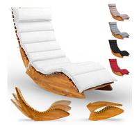 Tumbona para sauna Acacia de Java certificada FSC® con cojín crema